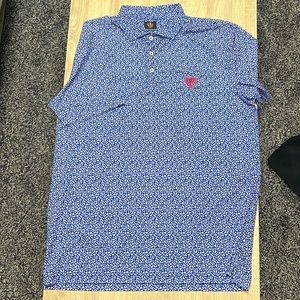 Donald Ross Print Golf Polo - LARGE